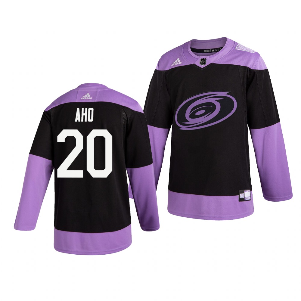Carolina Hurricanes #20 Sebastian Aho Adidas Men's Hockey Fights Cancer Practice NHL Jersey Black Carolina Hurricanes #20 Sebastian Aho Adidas Men's Hockey Fights Cancer Practice NHL Jersey Black