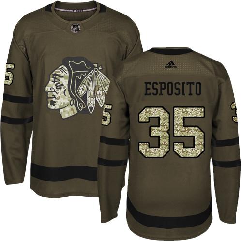 Adidas Blackhawks #35 Tony Esposito Green Salute to Service Stitched NHL Jersey Adidas Blackhawks #35 Tony Esposito Green Salute to Service Stitched NHL Jersey