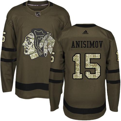 Adidas Blackhawks #15 Artem Anisimov Green Salute to Service Stitched NHL Jersey Adidas Blackhawks #15 Artem Anisimov Green Salute to Service Stitched NHL Jersey
