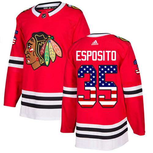 Adidas Blackhawks #35 Tony Esposito Red Home Authentic USA Flag Stitched NHL Jersey Adidas Blackhawks #35 Tony Esposito Red Home Authentic USA Flag Stitched NHL Jersey