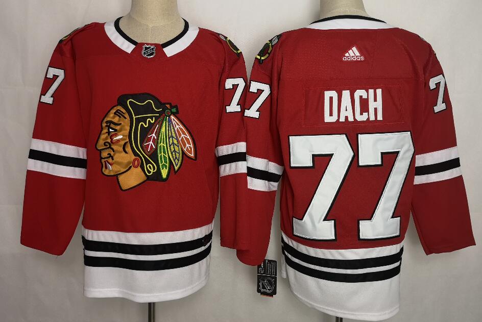 Adidas Blackhawks #77 Kirby Dach Red Home Authentic Stitched NHL Jersey Adidas Blackhawks #77 Kirby Dach Red Home Authentic Stitched NHL Jersey