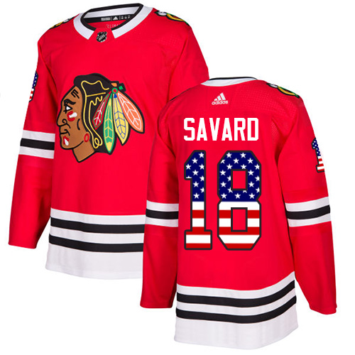 Adidas Blackhawks #18 Denis Savard Red Home Authentic USA Flag Stitched NHL Jersey Adidas Blackhawks #18 Denis Savard Red Home Authentic USA Flag Stitched NHL Jersey