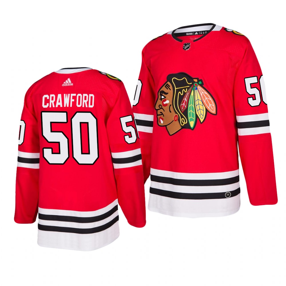 Chicago Blackhawks #50 Corey Crawford 2019-20 Adidas Authentic Home Red Stitched NHL Jersey Chicago Blackhawks #50 Corey Crawford 2019-20 Adidas Authentic Home Red Stitched NHL Jersey