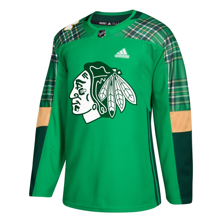 Adidas Blackhawks Blank adidas Green St. Patrick's Day Authentic Practice Stitched NHL Jersey Adidas Blackhawks Blank adidas Green St. Patrick's Day Authentic Practice Stitched NHL Jersey