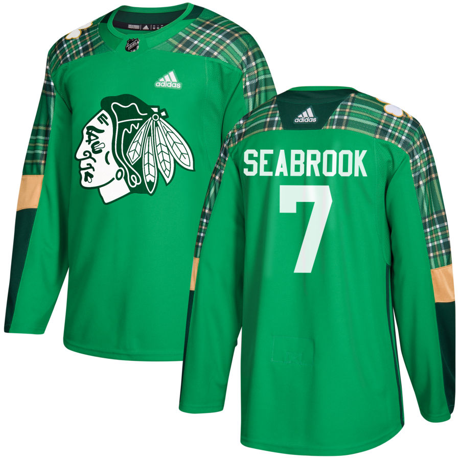 Adidas Blackhawks #7 Brent Seabrook adidas Green St. Patrick's Day Authentic Practice Stitched NHL Jersey Adidas Blackhawks #7 Brent Seabrook adidas Green St. Patrick's Day Authentic Practice Stitched NHL Jersey