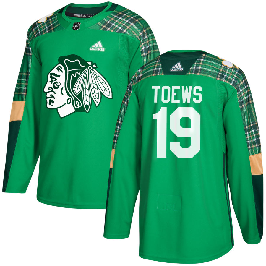 Adidas Blackhawks #19 Jonathan Toews adidas Green St. Patrick's Day Authentic Practice Stitched NHL Jersey Adidas Blackhawks #19 Jonathan Toews adidas Green St. Patrick's Day Authentic Practice Stitched NHL Jersey