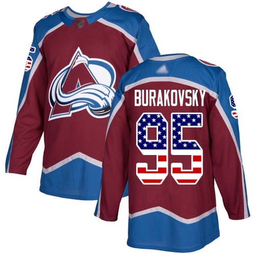 Adidas Avalanche #95 Andre Burakovsky Burgundy Home Authentic USA Flag Stitched NHL Jersey Adidas Avalanche #95 Andre Burakovsky Burgundy Home Authentic USA Flag Stitched NHL Jersey