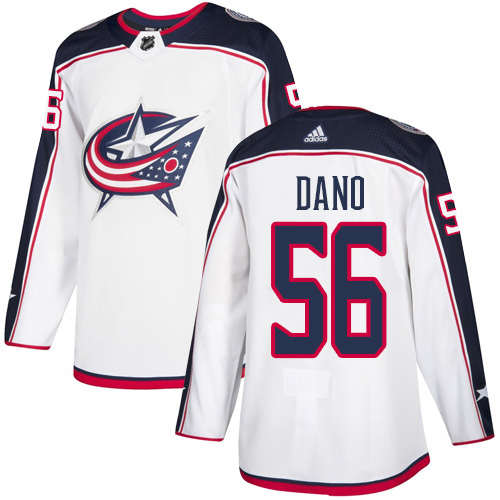 Adidas Blue Jackets #56 Marko Dano White Road Authentic Stitched NHL Jersey