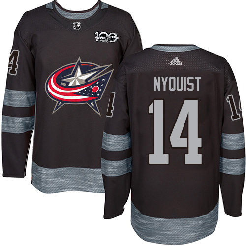 Adidas Blue Jackets #14 Gustav Nyquist Black 1917-2017 100th Anniversary Stitched NHL Jersey Adidas Blue Jackets #14 Gustav Nyquist Black 1917-2017 100th Anniversary Stitched NHL Jersey