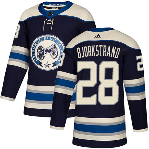 Adidas Blue Jackets #28 Oliver Bjorkstrand Navy Blue Alternate Authentic Stitched NHL Jersey Adidas Blue Jackets #28 Oliver Bjorkstrand Navy Blue Alternate Authentic Stitched NHL Jersey
