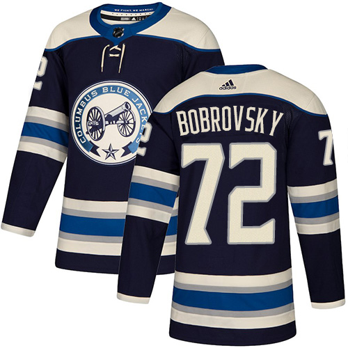 Adidas Blue Jackets #72 Sergei Bobrovsky Navy Alternate Authentic Stitched NHL Jersey Adidas Blue Jackets #72 Sergei Bobrovsky Navy Alternate Authentic Stitched NHL Jersey