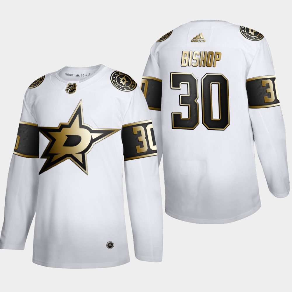 Dallas Stars #30 Ben Bishop Men's Adidas White Golden Edition Limited Stitched NHL Jersey Dallas Stars #30 Ben Bishop Men's Adidas White Golden Edition Limited Stitched NHL Jersey