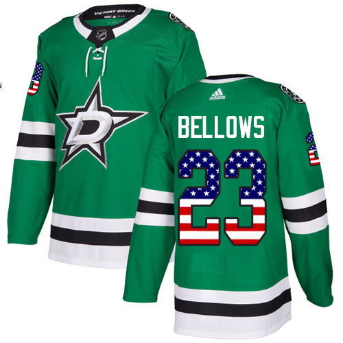 Adidas Stars #23 Brian Bellows Green Home Authentic USA Flag Stitched NHL Jersey Adidas Stars #23 Brian Bellows Green Home Authentic USA Flag Stitched NHL Jersey