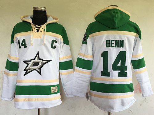 Stars #14 Jamie Benn White Sawyer Hooded Sweatshirt Stitched NHL Jersey Stars #14 Jamie Benn White Sawyer Hooded Sweatshirt Stitched NHL Jersey
