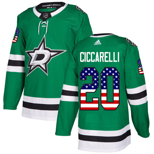 Adidas Stars #20 Dino Ciccarelli Green Home Authentic USA Flag Stitched NHL Jersey Adidas Stars #20 Dino Ciccarelli Green Home Authentic USA Flag Stitched NHL Jersey