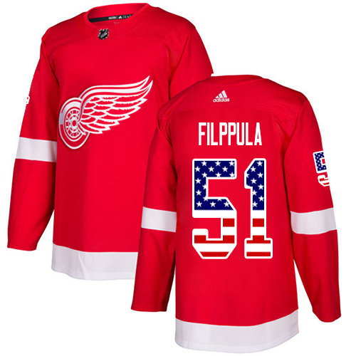 Adidas Red Wings #51 Valtteri Filppula Red Home Authentic USA Flag Stitched NHL Jersey Adidas Red Wings #51 Valtteri Filppula Red Home Authentic USA Flag Stitched NHL Jersey