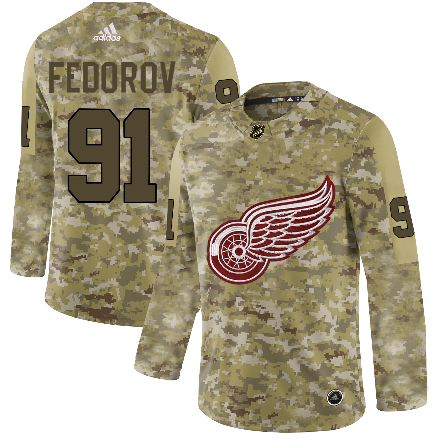 Adidas Red Wings #91 Sergei Fedorov Camo Authentic Stitched NHL Jersey Adidas Red Wings #91 Sergei Fedorov Camo Authentic Stitched NHL Jersey