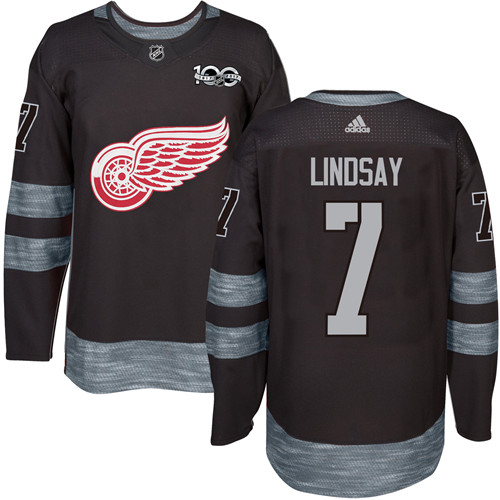 Adidas Red Wings #7 Ted Lindsay Black 1917-2017 100th Anniversary Stitched NHL Jersey Adidas Red Wings #7 Ted Lindsay Black 1917-2017 100th Anniversary Stitched NHL Jersey