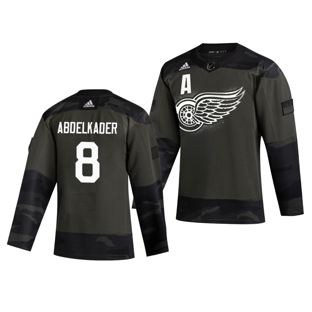 Detroit Red Wings #8 Justin Abdelkader Adidas 2019 Veterans Day Men's Authentic Practice NHL Jersey Camo Detroit Red Wings #8 Justin Abdelkader Adidas 2019 Veterans Day Men's Authentic Practice NHL Jersey Camo