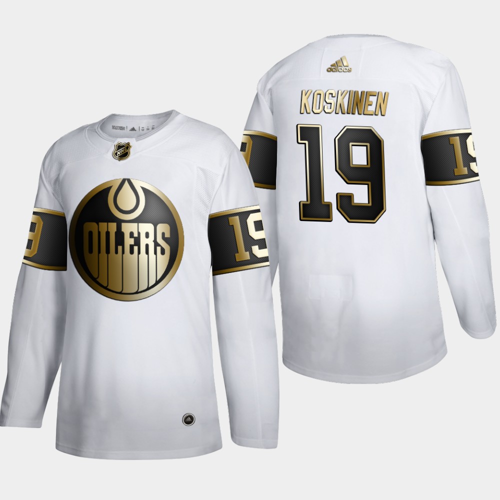 Edmonton Oilers #19 Mikko Koskinen Men's Adidas White Golden Edition Limited Stitched NHL Jersey Edmonton Oilers #19 Mikko Koskinen Men's Adidas White Golden Edition Limited Stitched NHL Jersey