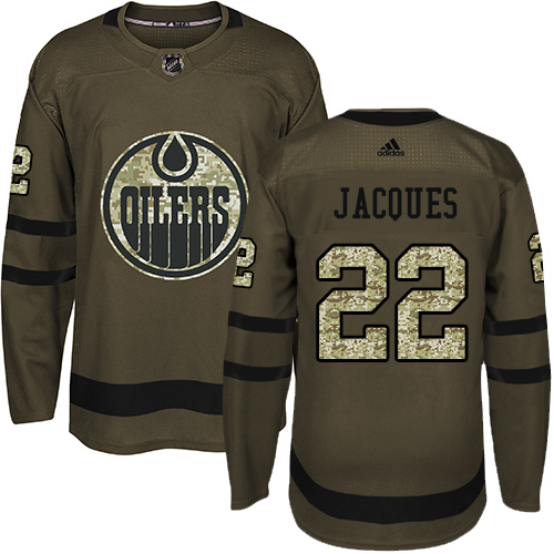 Adidas Oilers #22 Jean-Francois Jacques Green Salute to Service Stitched NHL Jersey Adidas Oilers #22 Jean-Francois Jacques Green Salute to Service Stitched NHL Jersey