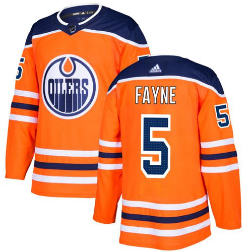 Adidas Oilers #5 Mark Fayne Orange Home Authentic Stitched NHL Jersey Adidas Oilers #5 Mark Fayne Orange Home Authentic Stitched NHL Jersey