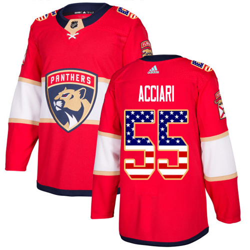Adidas Panthers #55 Noel Acciari Red Home Authentic USA Flag Stitched NHL Jersey Adidas Panthers #55 Noel Acciari Red Home Authentic USA Flag Stitched NHL Jersey