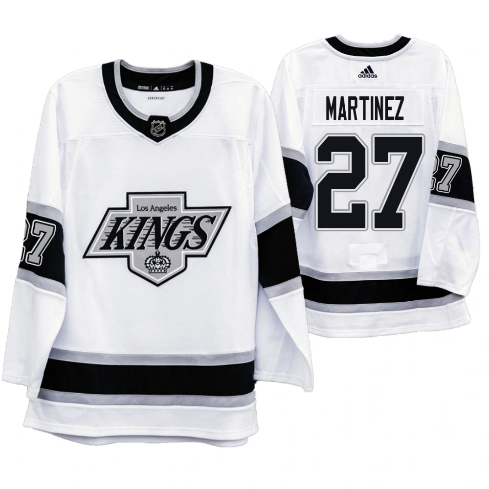 Los Angeles Kings #27 Alec Martinez Men's Adidas 2019-20 Heritage White Throwback 90s NHL Jersey Los Angeles Kings #27 Alec Martinez Men's Adidas 2019-20 Heritage White Throwback 90s NHL Jersey