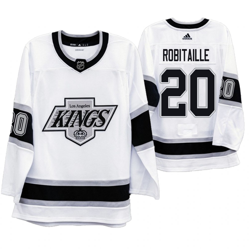 Los Angeles Kings #20 Luc Robitaille Men's Adidas 2019-20 Heritage White Throwback 90s NHL Jersey Los Angeles Kings #20 Luc Robitaille Men's Adidas 2019-20 Heritage White Throwback 90s NHL Jersey