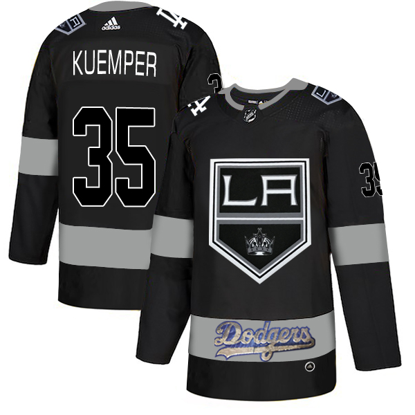 Adidas Kings X Dodgers #35 Darcy Kuemper Black Authentic City Joint Name Stitched NHL Jersey Adidas Kings X Dodgers #35 Darcy Kuemper Black Authentic City Joint Name Stitched NHL Jersey