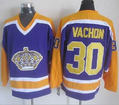 Kings #30 Rogie Vachon Purple CCM Throwback Stitched NHL Jersey Kings #30 Rogie Vachon Purple CCM Throwback Stitched NHL Jersey