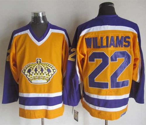 Kings #22 Tiger Williams Yellow/Purple CCM Throwback Stitched NHL Jersey Kings #22 Tiger Williams Yellow/Purple CCM Throwback Stitched NHL Jersey