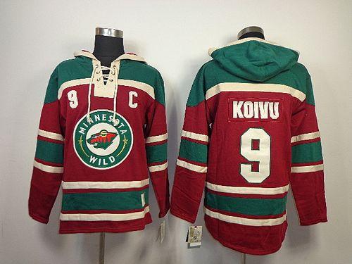 Wild #9 Mikko Koivu Red Sawyer Hooded Sweatshirt Stitched NHL Jersey Wild #9 Mikko Koivu Red Sawyer Hooded Sweatshirt Stitched NHL Jersey