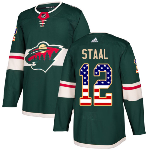 Adidas Wild #12 Eric Staal Green Home Authentic USA Flag Stitched NHL Jersey Adidas Wild #12 Eric Staal Green Home Authentic USA Flag Stitched NHL Jersey