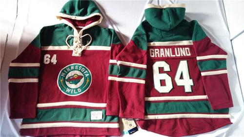 Wild #64 Mikael Granlund Red Sawyer Hooded Sweatshirt Stitched NHL Jersey Wild #64 Mikael Granlund Red Sawyer Hooded Sweatshirt Stitched NHL Jersey