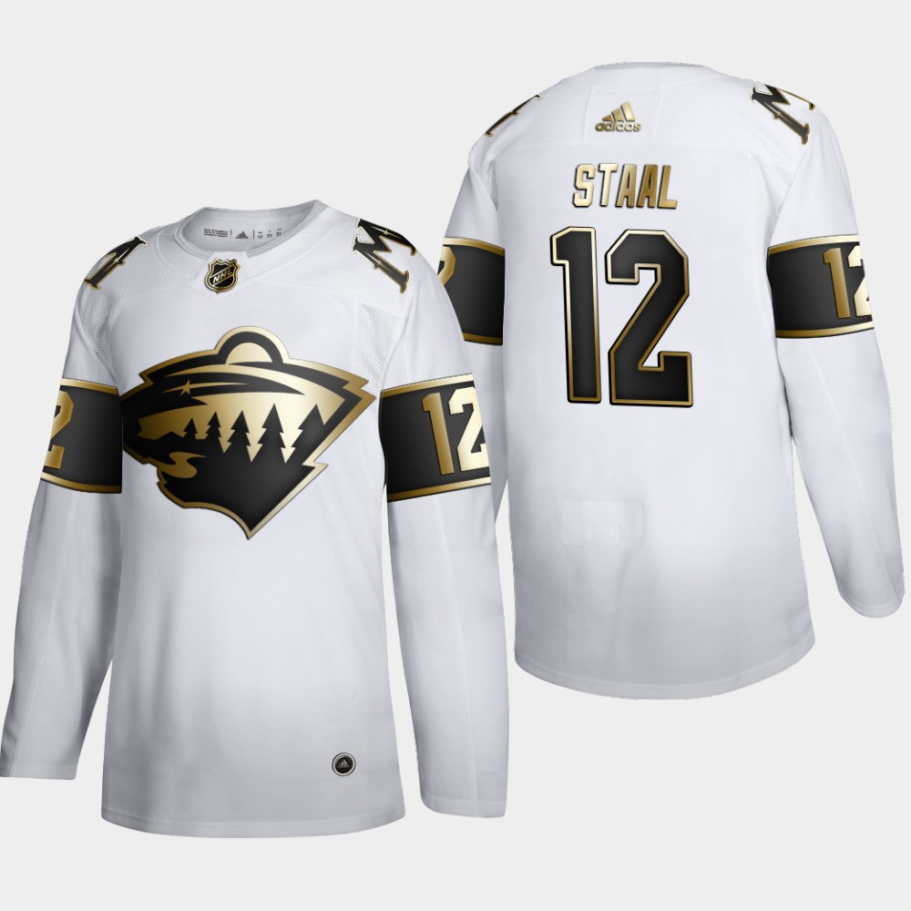Minnesota Wild #12 Eric Staal Men's Adidas White Golden Edition Limited Stitched NHL Jersey Minnesota Wild #12 Eric Staal Men's Adidas White Golden Edition Limited Stitched NHL Jersey
