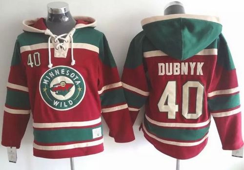 Wild #40 Devan Dubnyk Red Sawyer Hooded Sweatshirt Stitched NHL Jersey Wild #40 Devan Dubnyk Red Sawyer Hooded Sweatshirt Stitched NHL Jersey