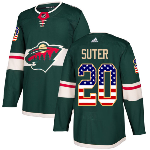 Adidas Wild #20 Ryan Suter Green Home Authentic USA Flag Stitched NHL Jersey Adidas Wild #20 Ryan Suter Green Home Authentic USA Flag Stitched NHL Jersey