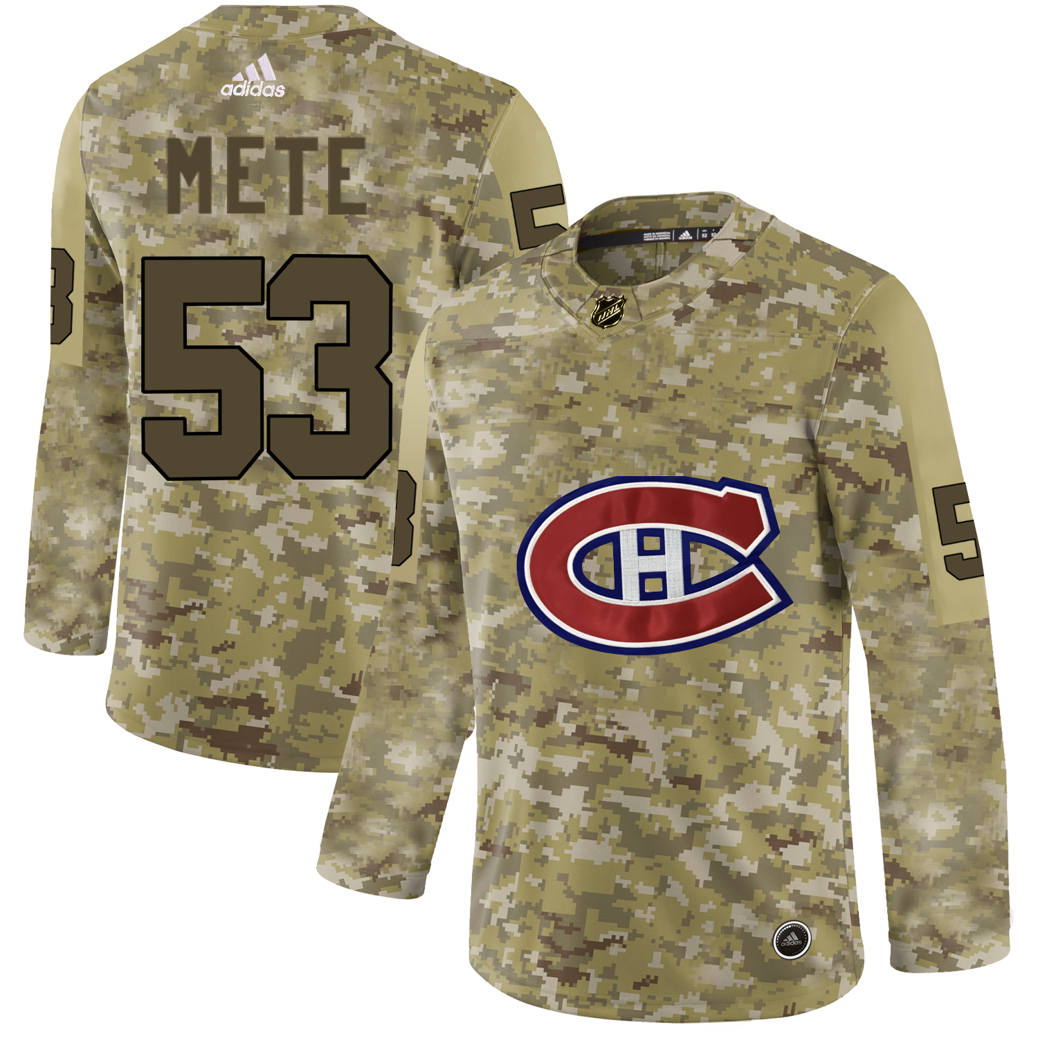 Adidas Canadiens #53 Victor Mete Camo Authentic Stitched NHL Jersey