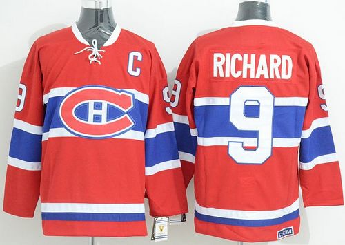 Canadiens #9 Maurice Richard Red CCM Throwback Stitched NHL Jersey Canadiens #9 Maurice Richard Red CCM Throwback Stitched NHL Jersey