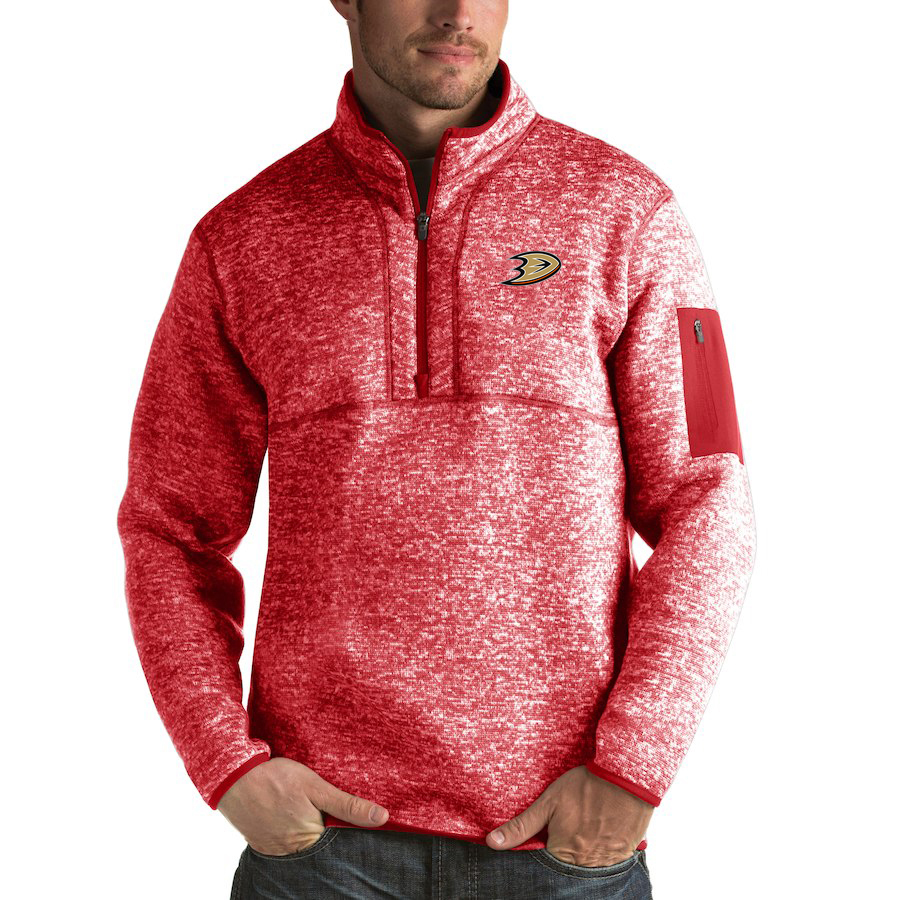 Anaheim Ducks Antigua Fortune Quarter-Zip Pullover Jacket Red Anaheim Ducks Antigua Fortune Quarter-Zip Pullover Jacket Red