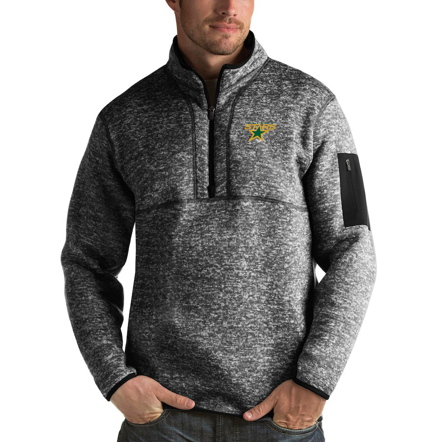Dallas Stars Antigua Fortune Quarter-Zip Pullover Jacket Charcoal Dallas Stars Antigua Fortune Quarter-Zip Pullover Jacket Charcoal