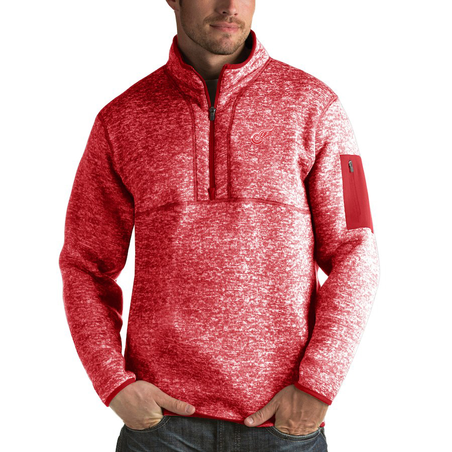 Detroit Red Wings Antigua Fortune Quarter-Zip Pullover Jacket Red Detroit Red Wings Antigua Fortune Quarter-Zip Pullover Jacket Red