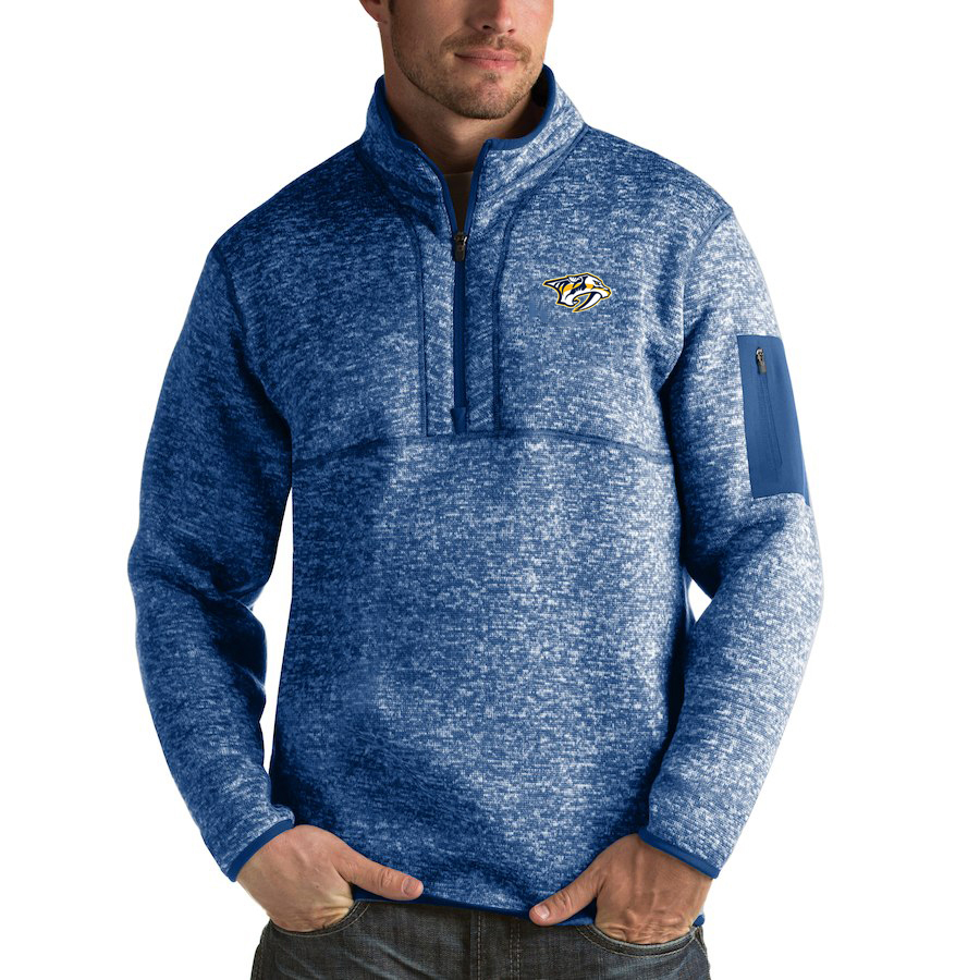 Nashville Predators Antigua Fortune Quarter-Zip Pullover Jacket Blue Nashville Predators Antigua Fortune Quarter-Zip Pullover Jacket Blue