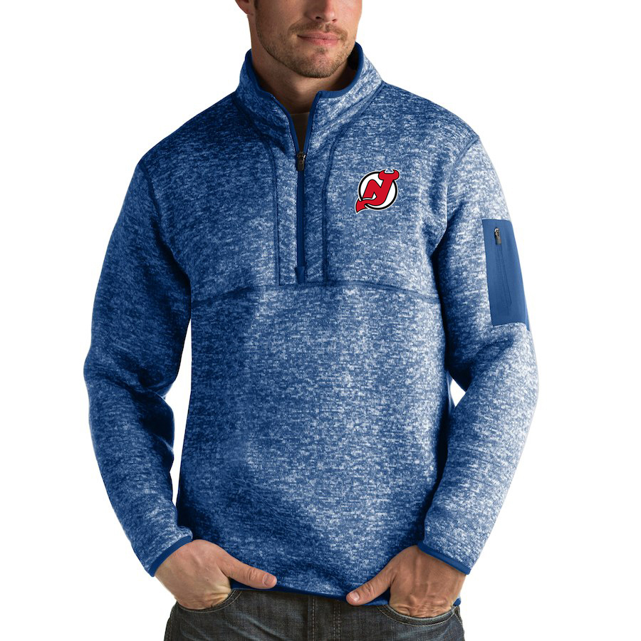New Jersey Devils Antigua Fortune Quarter-Zip Pullover Jacket Blue New Jersey Devils Antigua Fortune Quarter-Zip Pullover Jacket Blue