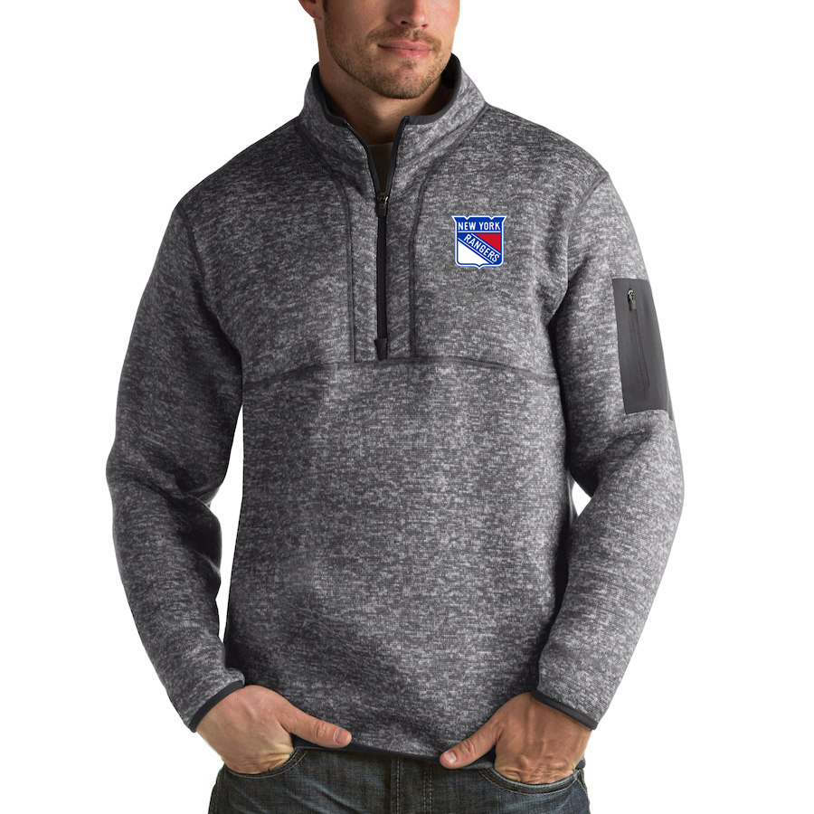 New York Rangers Antigua Fortune Quarter-Zip Pullover Jacket Black New York Rangers Antigua Fortune Quarter-Zip Pullover Jacket Black