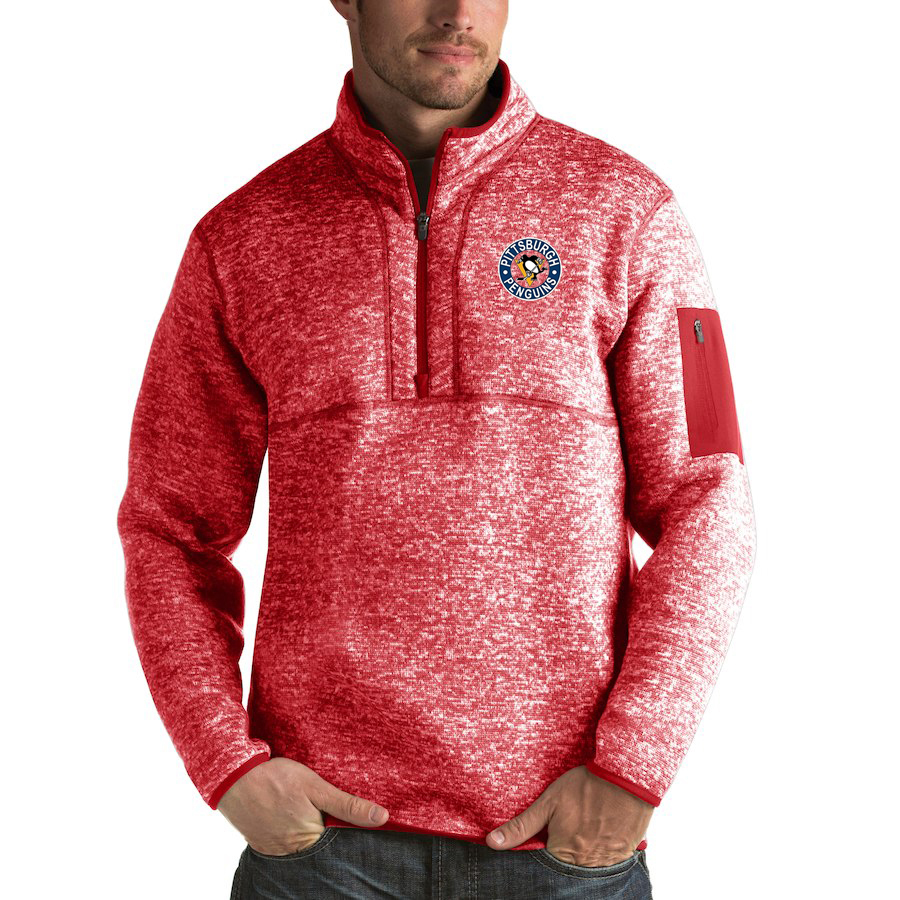 Pittsburgh Penguins Antigua Fortune Quarter-Zip Pullover Jacket Red Pittsburgh Penguins Antigua Fortune Quarter-Zip Pullover Jacket Red