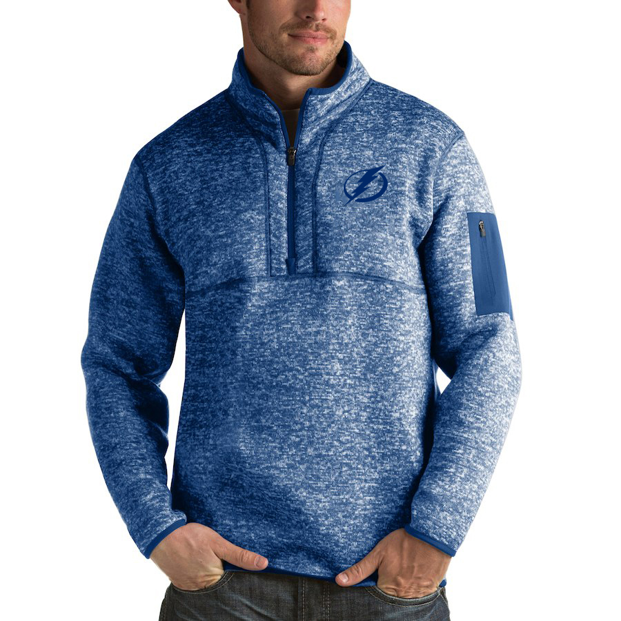 Tampa Bay Lightning Antigua Fortune Quarter-Zip Pullover Jacket Blue Tampa Bay Lightning Antigua Fortune Quarter-Zip Pullover Jacket Blue