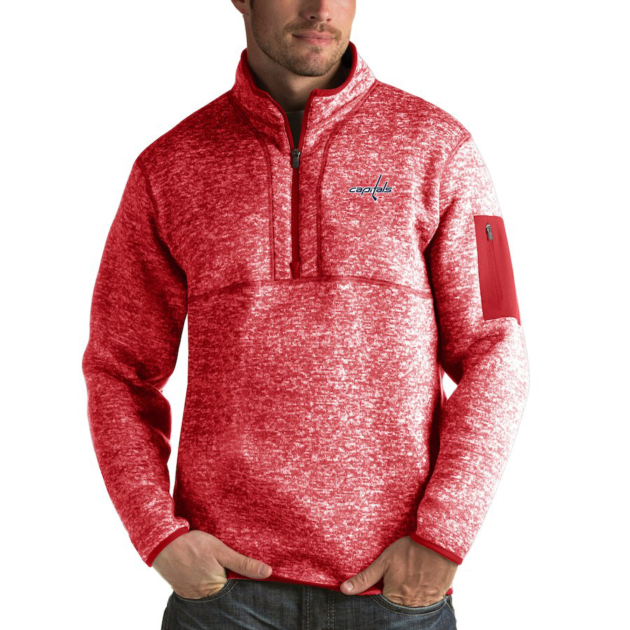 Washington Capitals Antigua Fortune Quarter-Zip Pullover Jacket Red Washington Capitals Antigua Fortune Quarter-Zip Pullover Jacket Red