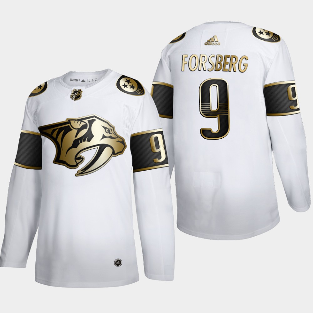 Nashville Predators #9 Filip Forsberg Men's Adidas White Golden Edition Limited Stitched NHL Jersey Nashville Predators #9 Filip Forsberg Men's Adidas White Golden Edition Limited Stitched NHL Jersey